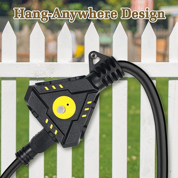 6FT 14 Gauge Outdoor Extension Cord 6-Outlet 14/3 SJTW Heavy Duty Extension Cord with Multiple Outlets Waterproof 3 Prong for Garage Workshop 15A 125V 1875W ETL Listed