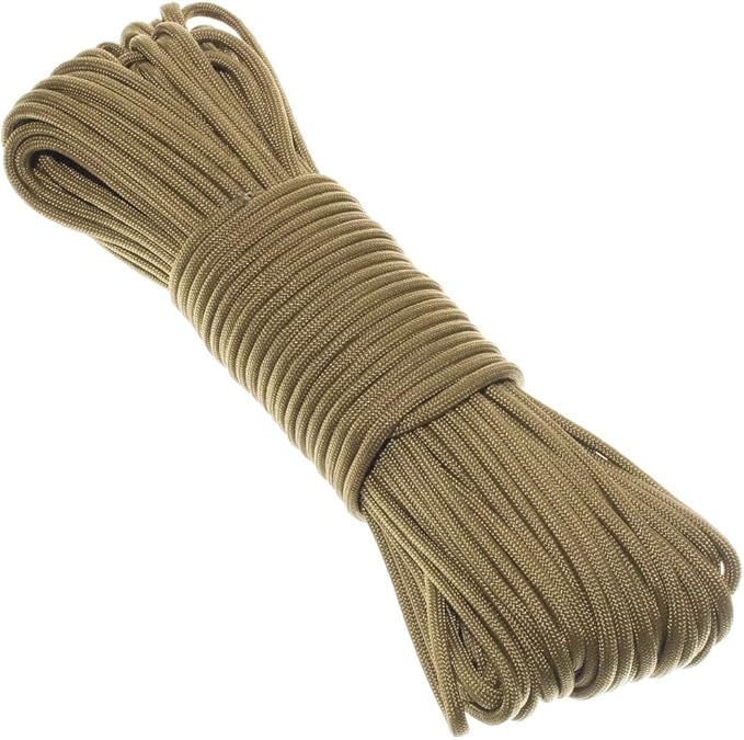 Paracord Planet Solid Color 550lb Paracord – 7 Strand Type III Nylon Cord for Indoor and Outdoor Tasks – Coyote Brown (25 ft)