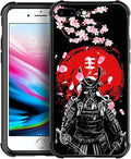 for iPhone 7 Plus/8 Plus Case, Sakura Japanese Samurai Pattern Graphic Design Girl Boy Soft Silicone Hard Acrylic Shock Protection for iPhone 7 Plus/8 Plus