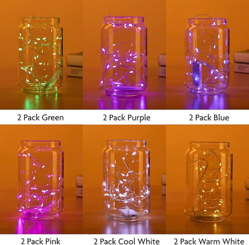 12 Pack Fairy Lights Battery Operated String Lights, 7ft 20 Led Fairy String Lights, Waterproof Copper Wire Firefly Starry String Light for DIY Wedding Party Bedroom Christmas (Multicolor)