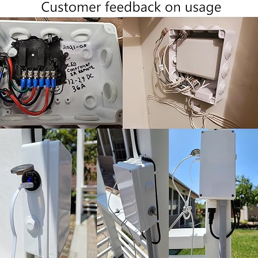 Junction Box, Reserved Holes Electrical Boxes Waterproof IP65 ABS Plastic Electrical Power Cord Enclosure Project Box White 10 x 7.9 x 4.7 inch(255x200x120mm)