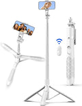 71" Selfie Stick, Smartphone Tripod Stand All-in-1 with Remote, Travel Tripod for iPhone, Extendable Cell Phone Tripods for Selfie/Video Recording/Photo/Live Stream/Vlog