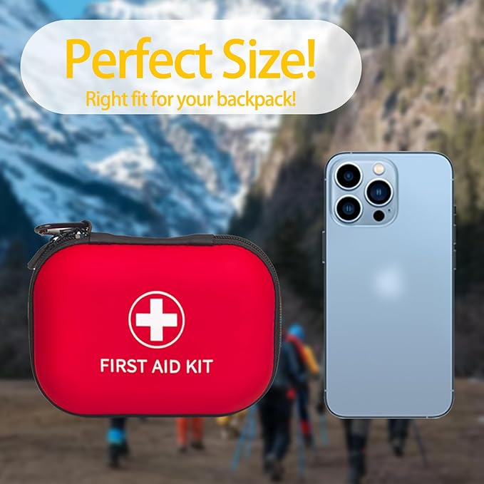 Prelady 138 Pcs Mini First Aid Kit Travel Size, TSA Approved Small First Aid Kit for Car, Hiking & Home, Compact Travel Medicine Kit, Med Kit