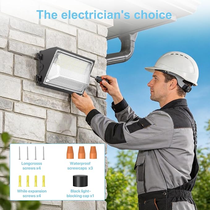 HYPERLITE LED Wall Pack 120W: 18000lm LED Security Flood with Dusk to Dawn Photocell - Industrial Outdoor Wall Lights Out Door 2Packs for House Warehouses Driveway UL Listed