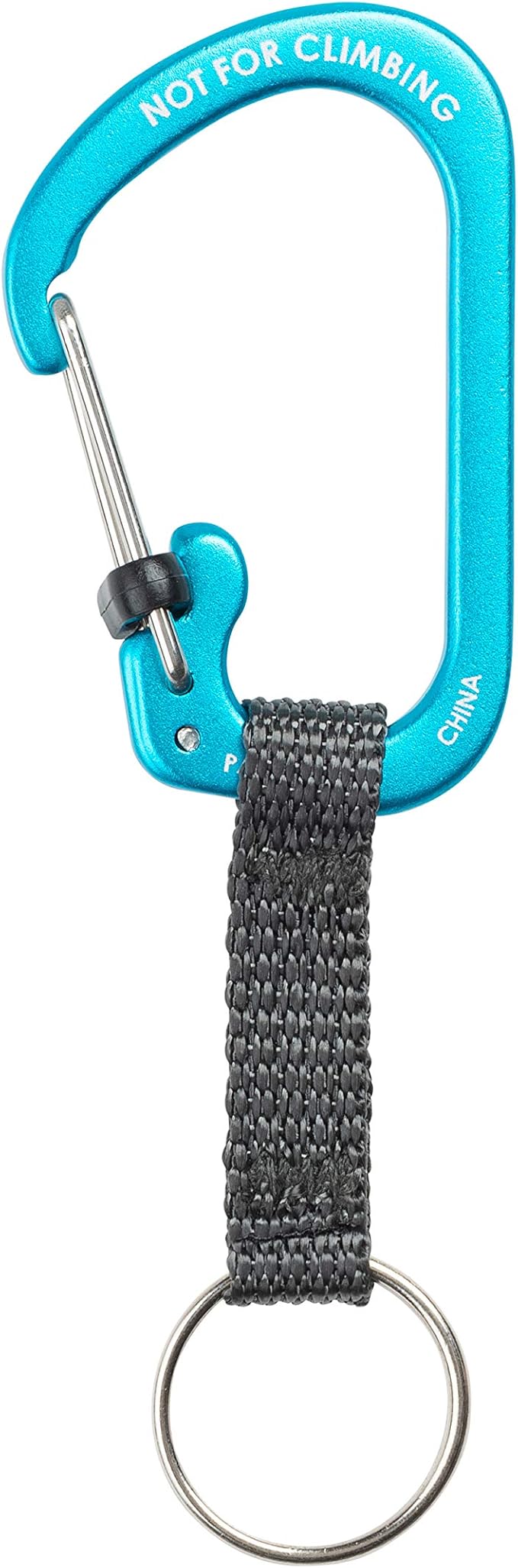 Nite Ize SlideLock Key Ring, Locking Carabiner Key Chain with Webbing, Orange