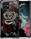 for Samsung Galaxy S23 Ultra Case, Entwined Rose Snake Pattern Graphic Design Girl Boy Soft Silicone Hard Acrylic Shock Protection for Samsung Galaxy S23 Ultra