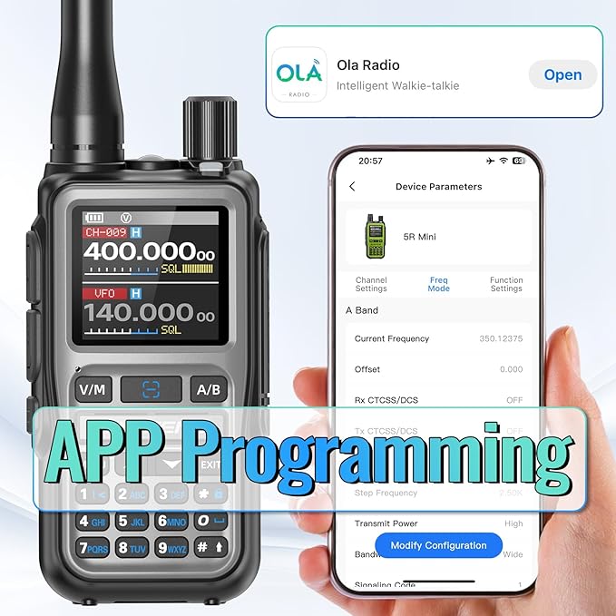 Baofeng Radio UV-5R Mini Ham Radio Long Range Two Way Radio NOAA Weather Radio Rechargeable Walkie Talkies Dual PTT APP Programming Copy Frequency 999CH with USB-C Charging Headset Survival Radio