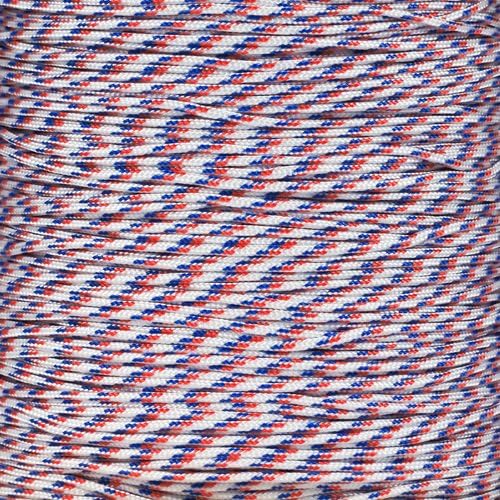 Paracord Planet 95lb Paracord – 1 Strand Type I Parachute Cord for Outdoors and DIY – Red, White, and Blue (100 ft)