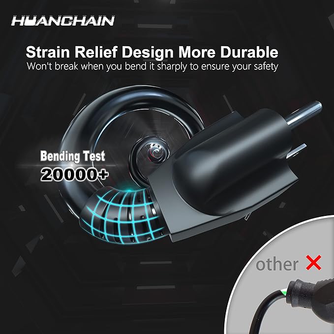 HUANCHAIN Black Outdoor Extension Cord 100 FT Waterproof, Flexible 16/3 Gauge Power Cord Extension 3 Prong 10A 1250W SJTW ETL Listed