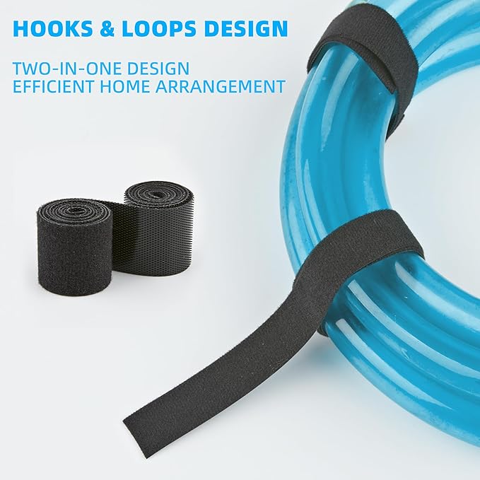 40FT x 3/4 inch Hook and Loop Roll, Reusable Fastening Cable Ties, Multi-Purpose Cable Management Wire Ties Cable Straps for Organizing Home, Office and Data Centers