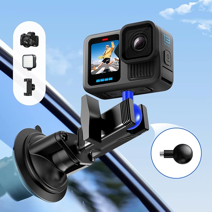 1-Inch B Size Ball to 1/4"-20 Screw Adapter – Camera Mount Converter, Fits Standard 1" Ball Bases, Connects Dash Cams, Action Cameras & Photography Accessories