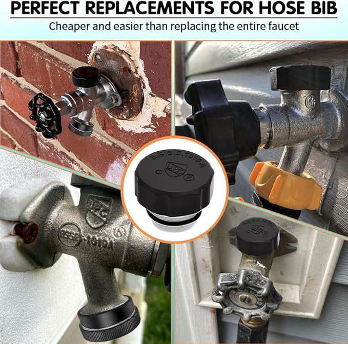 2PCS ASSE 1019-A Repair Kit(Coarse Thread), Asse 1019 A Vacuum Breaker Replacement, Outdoor Faucet Repair Kit, Anti siphon valve repair kit with 2PCS Hose End Caps(Black)