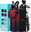 Insulated Water Bottle 32 oz - Straw & Chug Lid, Paracord Handle, Metal Water Bottles Holder with Strap, Water Bottle Boot, Triple Wall Vacuum Flask Thermo Flask with Straw Keep Cold 48H Hot 24H