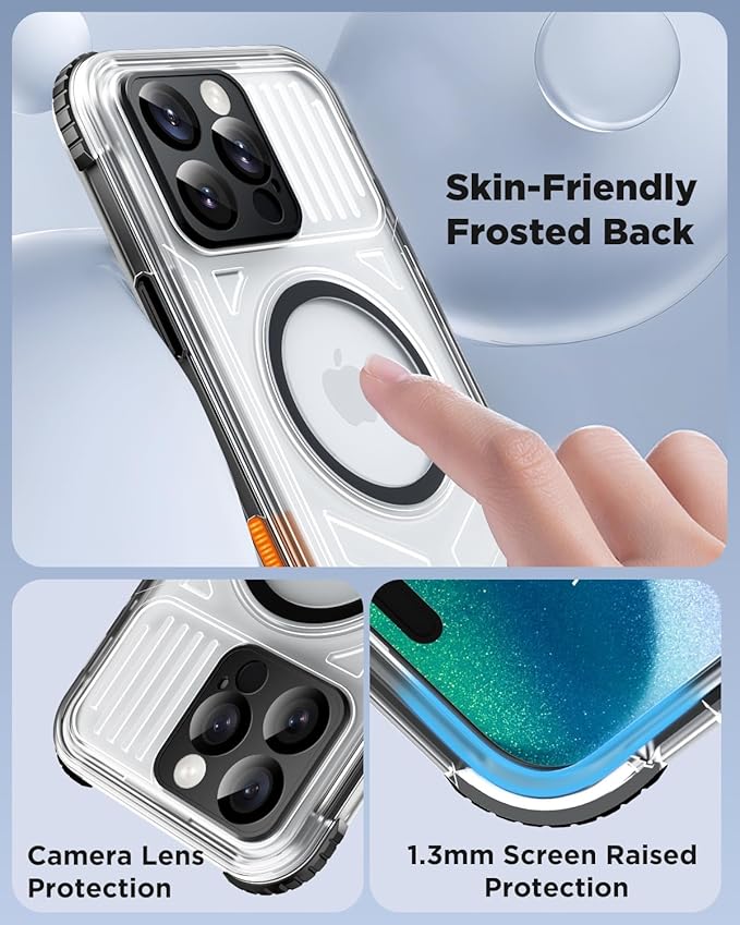 for iPhone 16 Pro Max Waterproof Case with Magsafe, Built-in [Privacy Screen Protector] [Lanyard], IP68 Water Proof Full Body Dustproof Anti-Spy Frosted Protective Phone Cover, 6.9" Black