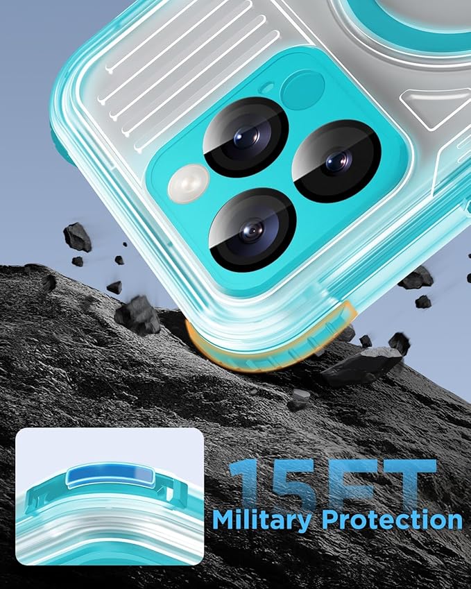 for iPhone 16 Pro Waterproof Case with Magsafe, Built-in [Camera & Screen Protector] [Lanyard], IP68 Water Proof Full Body Dustproof Heavy Duty Frosted Protective Phone Cover, 6.3" Teal