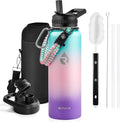 RAYMYLO Insulated Water Bottle 40 oz, Triple Wall Vacuum Stainless Steel (Cold for 36Hrs, Hot for 18Hrs), Leak Proof & Non-BPA, Modern Water Flask Jug with Paracord Handle & Straw Spout Lids