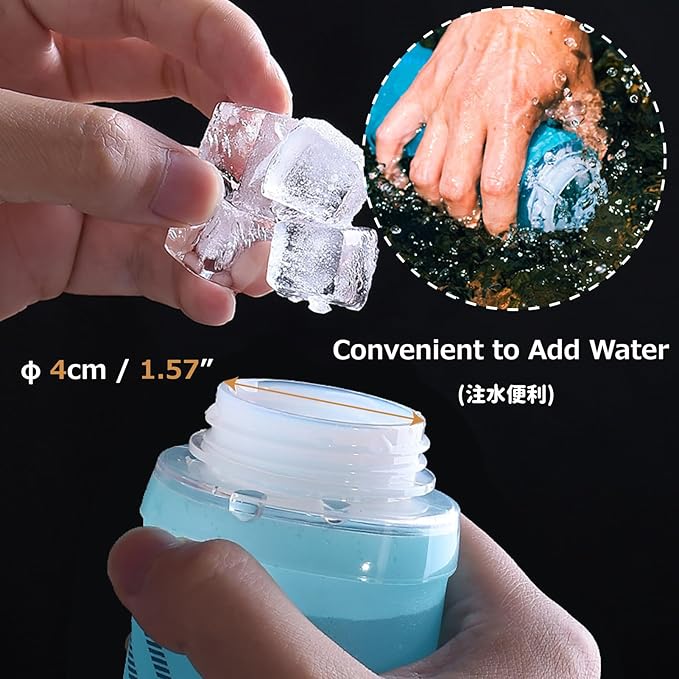 Azarxis TPU Soft Flask Collapsible Water Bottle Running Folding Gel Water Reservoir Handheld for Hydration Pack Hiking Cycling Climbing Jogging Marathon Trail Race