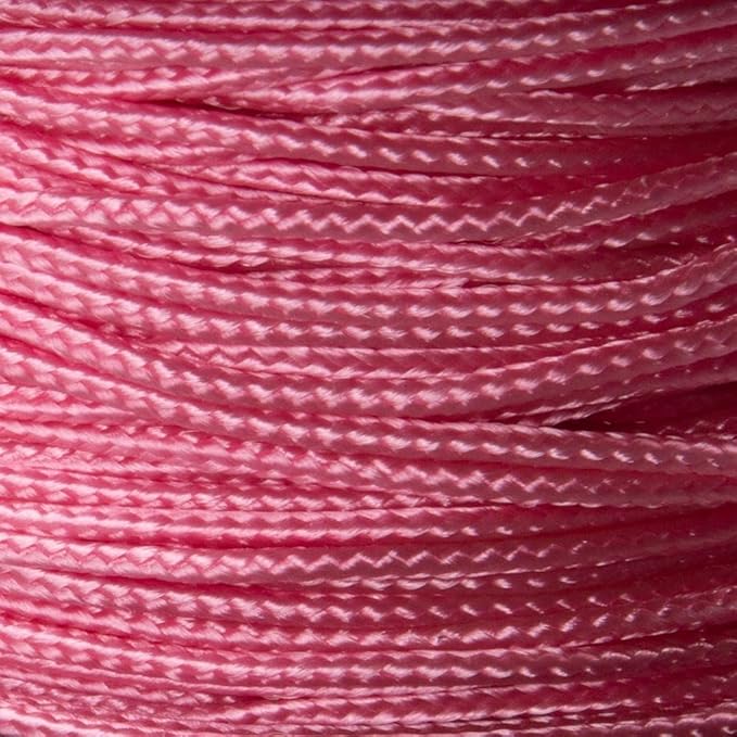 Paracord Planet Micro Paracord – Thin Braided Cord for Crafting, Fishing, and DIY Projects in 125 ft Spools – Rose Pink