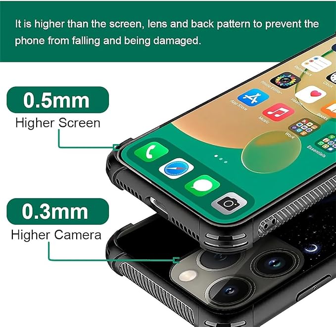 for iPhone 13 Pro Case, Galaxy Fox Wolf Pattern Graphic Design Girl Boy Soft Silicone Hard Acrylic Shock Protection for iPhone 13 Pro