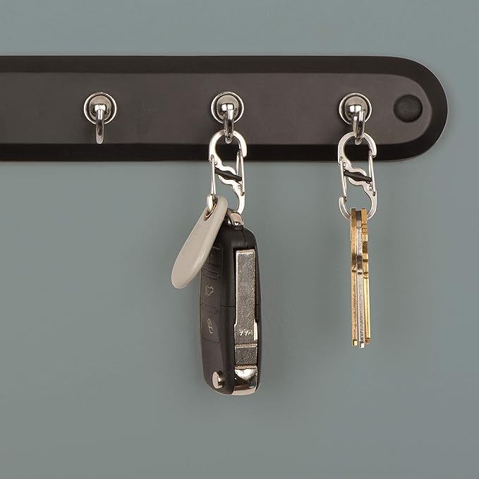 Nite Ize S-Biner MicroLock, Locking Key Holder, Stainless-Steel 2-Pack