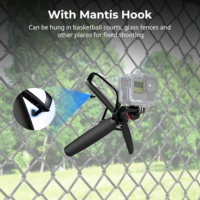 SMALLRIG Portable Action Camera Tripod in Carabiner Shape, 6.5-13.6in Extendable Selfie Stick, Mini Table Tripod for GoPro Hero 13/12/11, for DJI Osmo Action 5 pro/4/3, for Insta360 Ace Pro 2-5568