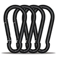 Large Carabiner Clip Hook, 4 inch 4 pcs Black Heavy Duty Spring Snap Hook Key Chain, Carabiners Clips for Outdoor Camping, Swing Set, Hammock, Hiking Travel, Fishing, Quick Link Keychain