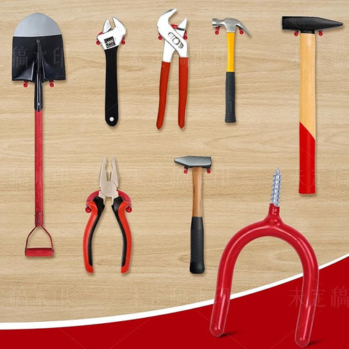 12 Pack Garage Storage System Steel U Hooks with Anti-Slip Coating Home Improvement and Organization Screw in Hooks Easy Wall Mounting Heavy Duty Bike and Ladder (Red, 12 Pack)