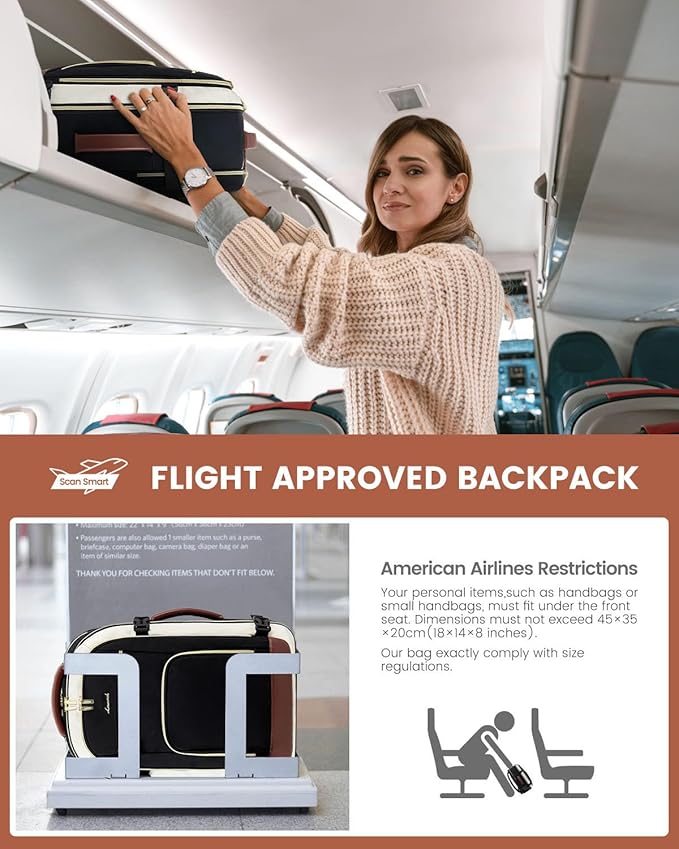 LOVEVOOK Carry On Travel Backpack For Women Men Flight Approved, 40L Personal Item Backpack for Airplanes, Business Weekender Overnight Daypack Fits 17 Inch Laptop, with 2 Packing Cubes, Black Grey