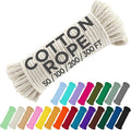TECEUM 500lb Cotton Rope 3/16” (5 mm) – 100 FT – Strong All-Purpose Braided Rope – Natural Cotton – for Crafting, Сamping, Clothes Line, DIY, Indoor & Outdoor Use – Natural