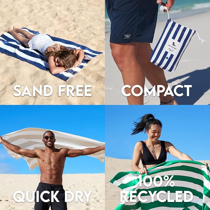 Dock & Bay Customized Beach Towel - Quick Dry, Sand Free - Compact, Lightweight - 100% Recycled - Includes Bag - Cabana - Ipanema Orange - Large