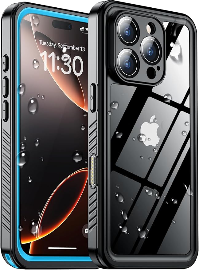 SPIDERCASE for iPhone 16 Pro Max Case Waterproof, Built-in Screen & Camera Protector [IP68 Underwater][Full Body Shockproof][Dustproof] Heavy Duty Rugged Phone Cover 6.9", Blue