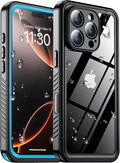 SPIDERCASE for iPhone 16 Pro Max Case Waterproof, Built-in Screen & Camera Protector [IP68 Underwater][Full Body Shockproof][Dustproof] Heavy Duty Rugged Phone Cover 6.9", Blue