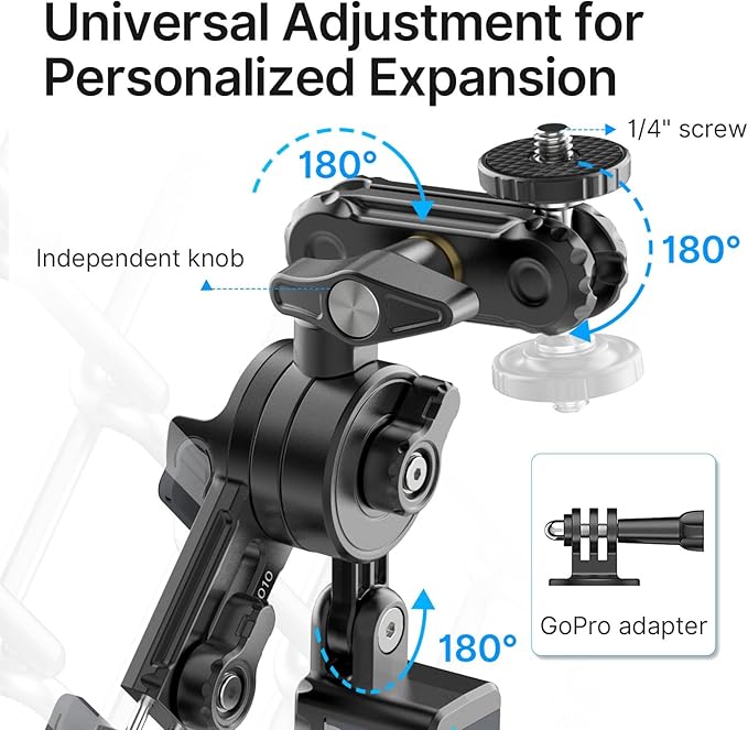 jusmo CM010 Cell Phone Fence Mount Game Changer Mounting Kit for GoPro, iPhone, AKASO, DJI Osmo Action, Insta360, Mevo Start for Recording Baseball Softball Tennis Gamechanger Streaming Kit