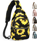 Capolo Sling Bag for Women Men Waterproof Crossbody Bags for Women Trendy Casual Fanny Pack with Convertible Shoulder Strap Chest Bag for Travel Hiking(Sunflower, Medium)