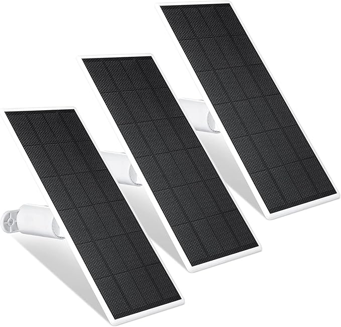 Wasserstein Solar Panel, Solar Panel Charger for Google Nest Cam Outdoor or Indoor, Battery - 2.5W Solar Power - Camera Solar Panels Made for Google Nest (3 Pack)