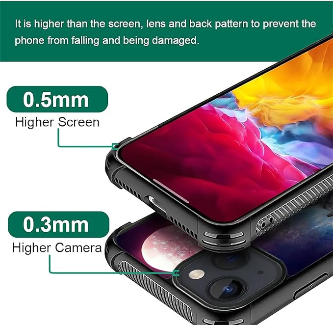 for iPhone 15 Case, Star Two Wolfs Howling Pattern Graphic Design Girl Boy Soft Silicone Hard Acrylic Shock Protection for iPhone 15