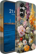 Compatible for Samsung Galaxy S26 Plus 5G Case, Dual Layer Heavy Duty 2 in 1 Shockproof Protective Phone Case,Oil Painting Flowers