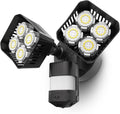 SANSI 7000LM Motion Sensor Outdoor Lights,Brightness LED Flood Lights Outdoor 54W 5000K 700W Equiv IP65 Dusk to Dawn Security Lights with 2 Adjustable Heads 8 Lights for Garage, Yard, Patio, Black