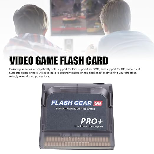 LICAEVEY 600 in 1 Flash Memory Card 4GB Built in Game Cartridge for GG Game Gear Console Support for SMS SG Systems Save Data Storage Gold Plated Contacts