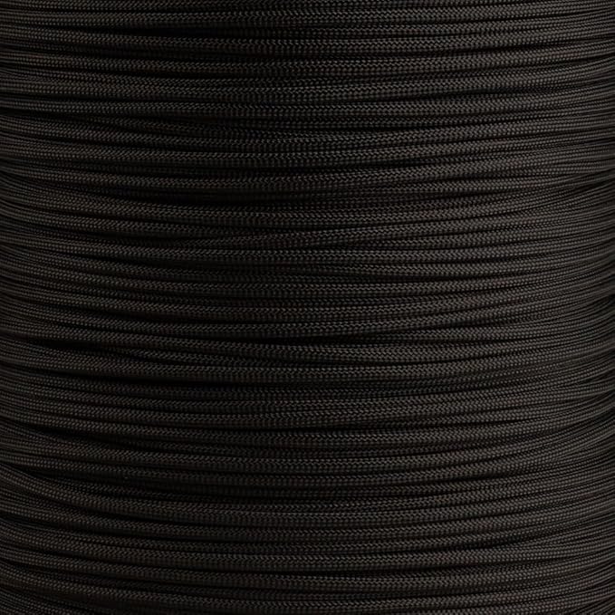 Paracord Planet 550 Camping Collection – Type III Paracord for Outdoor Enthusiasts - Black 25 Feet