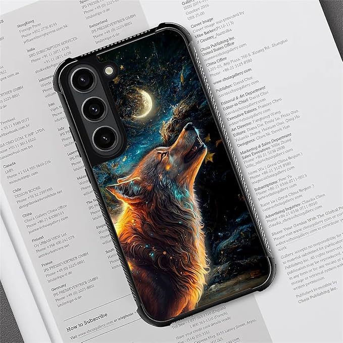 for Samsung Galaxy S23 Plus Case, Star Cave Hungry Wolf Pattern Graphic Design Girl Boy Soft Silicone Hard Acrylic Shock Protection for Samsung Galaxy S23 Plus