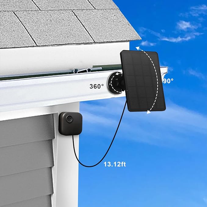 2 Pack Solar Panel for Blink Outdoor 4 (4th Gen) Camera, 4W Solar Panels with USB-C Port, Rubber Plug, IP65 Waterproof, 13.12Ft Cable