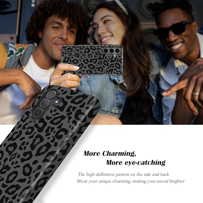 Compatible for Samsung Galaxy A26 5G Case, Dual Layer Heavy Duty 2 in 1 Shockproof Protective Phone Case,Black Cheetah Leopard Print