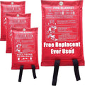Inf-way Emergency Fire Blanket for Home and Kitchen, 5 Size for Choice, 4 Pack Fire Blankets 3.3x3.3ft
