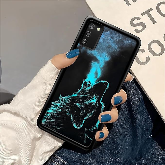 for Samsung Galaxy S20 FE Case, Blue Breathing Wolf Pattern Graphic Design Girl Boy Soft Silicone Hard Acrylic Shock Protection for Samsung Galaxy S20 FE