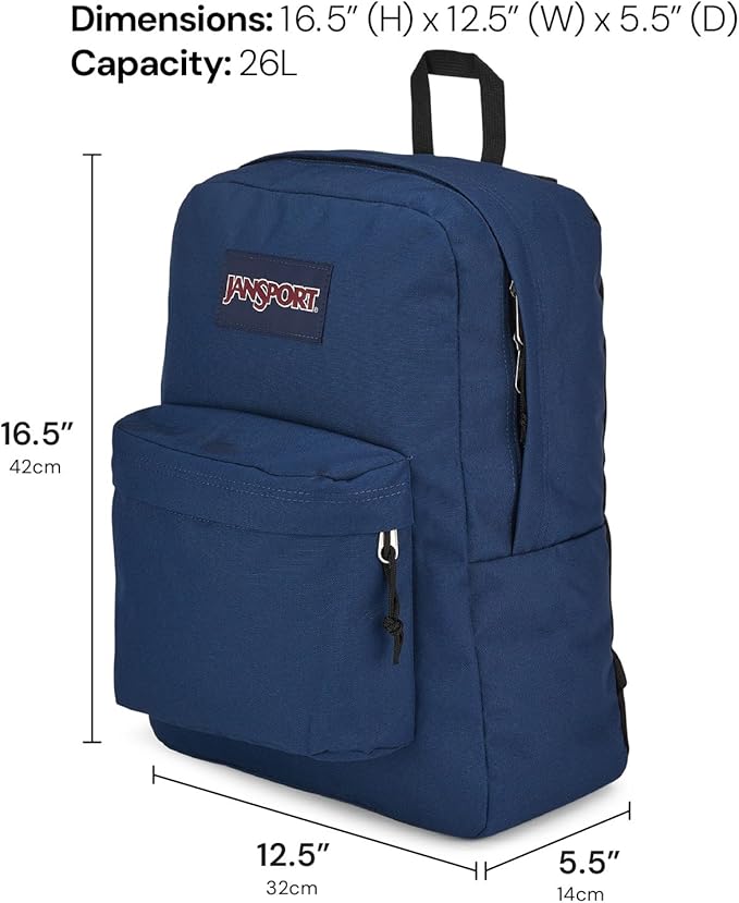 JanSport SuperBreak Plus Backpack with Padded 15-inch Laptop Sleeve and Integrated Bottle Pocket - Spacious and Durable Daypack for Work and Travel - Black