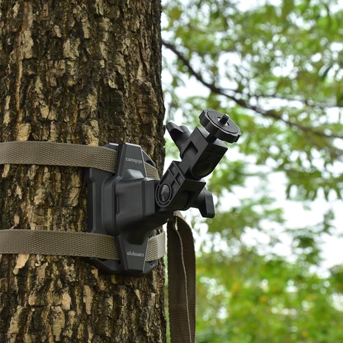 Camojojo Trail Cameras Mounting Bracket with 1/4" -20 Threaded Insert 360°Rotating Adjustable Holder for Outdoor Hunting Gear Accessory, Game Camera Holder Monitor Stand Hunting Camera Kit