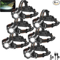 KYEKIO 6Pack Rechargeable Headlamps for Adults, 3000L Super Bright Head Lamps LED Rechargeable, 4Mode Head Lights for Forehead Hard Hat, Adjustable Focus 90°Headlight, Waterproof LED Headlamp Camping