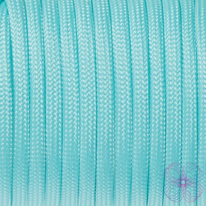 Craft County Glow in The Dark Zesty 21 Strand Luminous 550 Paracord – for DIY Bracelets, Lanyards, and Jewelry (Cyan, 10 Feet)