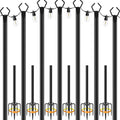 NUERPO 7 Pack String Light Poles,Metal Poles for Hanging Outdoor Light Strings,7 Pack 10 FT Light Poles Stand for Outside Garden,Patio,Wedding,Backyard,Deck,Party